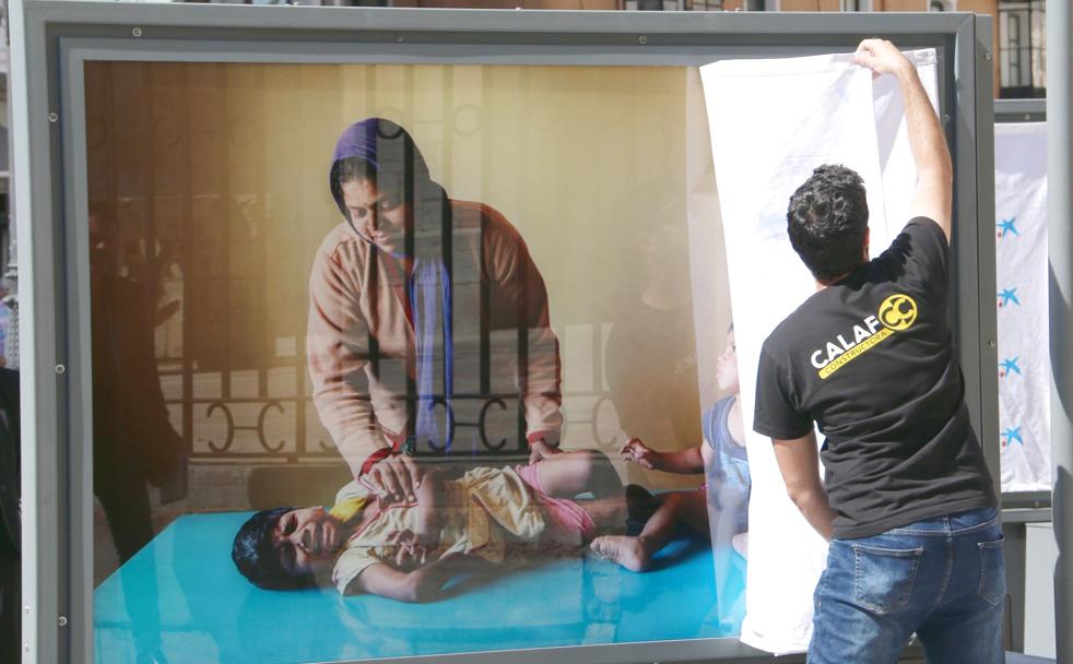 Exposición 'Tierra de Sueños' en la Plaza de La Regla de la capital leonesa.