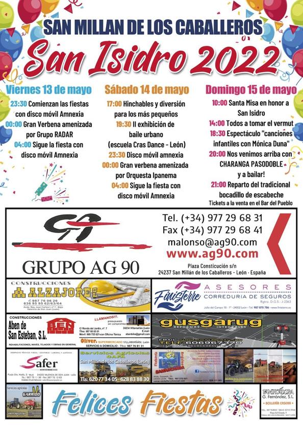 Programa de las fiestas de San Millán de los Caballeros. 