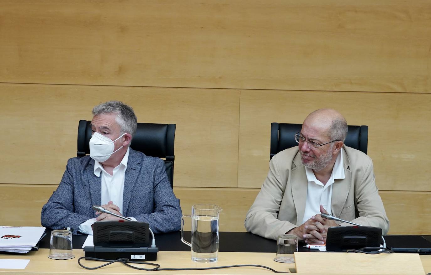 El consejero de Industria, Comercio y Empleo, Mariano Veganzones, comparece en las Cortes para exponer el programa de actuaciones de su departamento en la presente legislatura.
