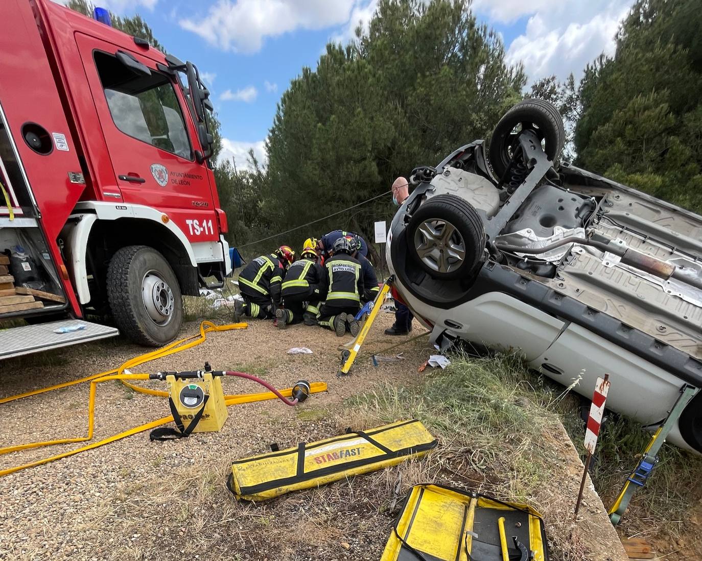 Tramo de la carretera en la que se ha producido el accidente vial.