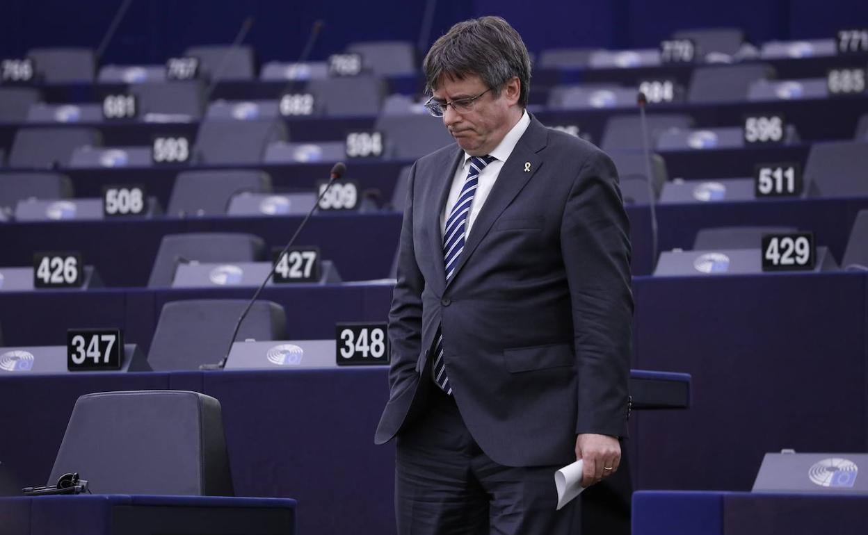 Carles Puigdemont, en el Parlamento Europeo.