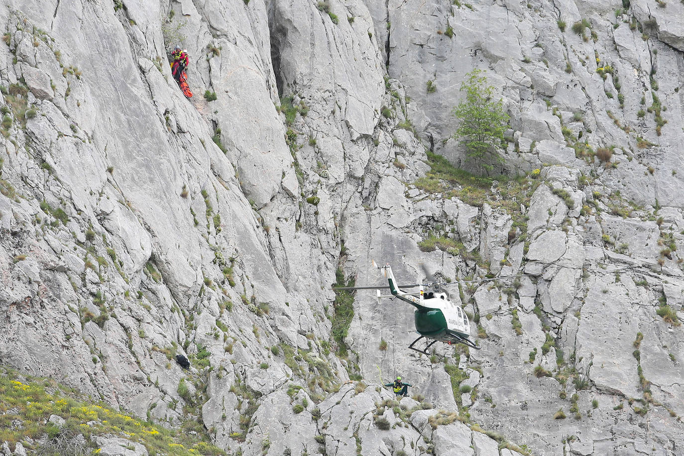 ejercicio conjunto del Grupo de Rescate y Salvamento de la Junta y el Grupo de Rescate e Intervención en Montaña de la Guardia Civil