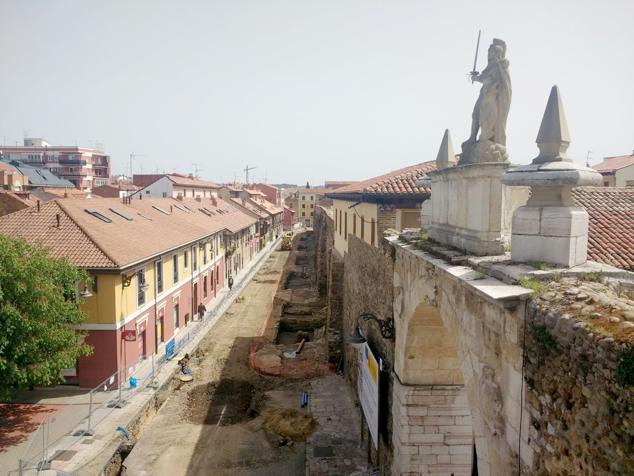 Las obras en el entorno de la muralla de León, en su lienzo norte,