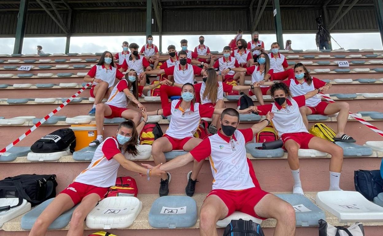 Integrantes de la Selección de Atletismo sub-18 de Castilla y León.
