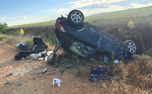 Accidente que se ha producido en Villaornate esta mañana.