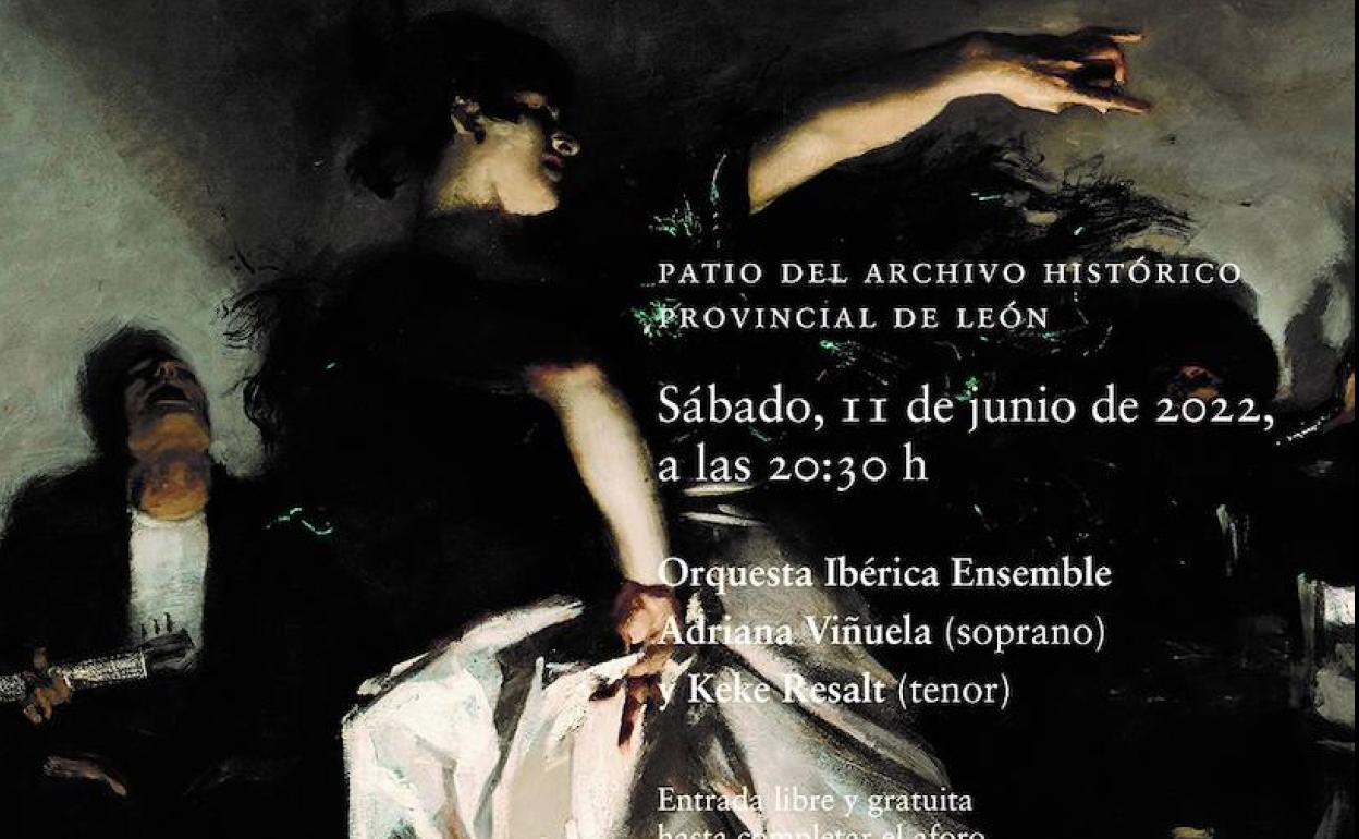 Cartel de la actividad de Zarzuela en el Patio que albergará el Archivo Histórico Provincial.