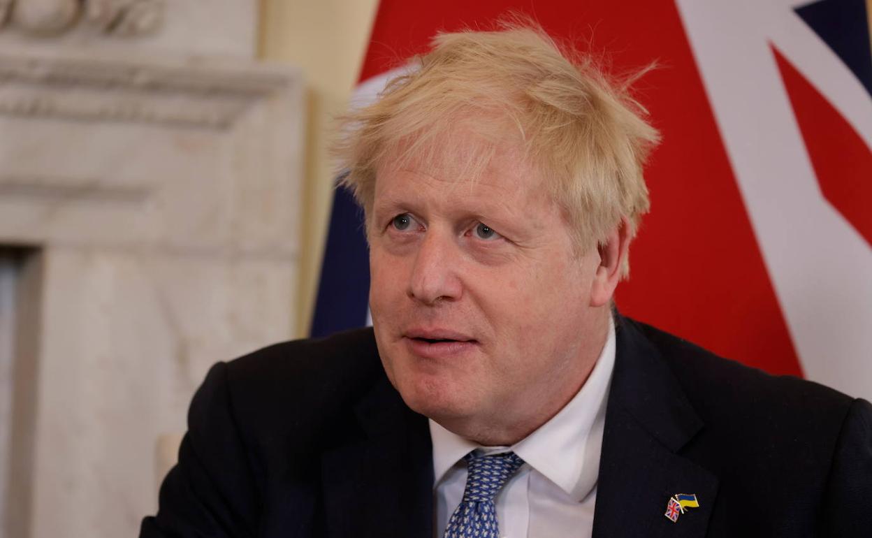 Boris Johnson, este lunes durante un acto en su residencia oficial.