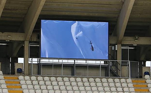 Proyección de imágenes de los videomarcadores del Reino de León. 