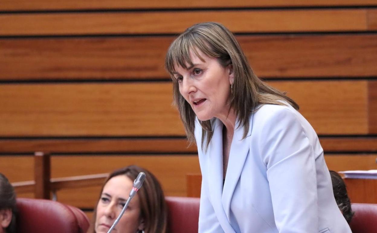 Yolanda Sacristán, durante una intervención en el pleno de las Cortes. 