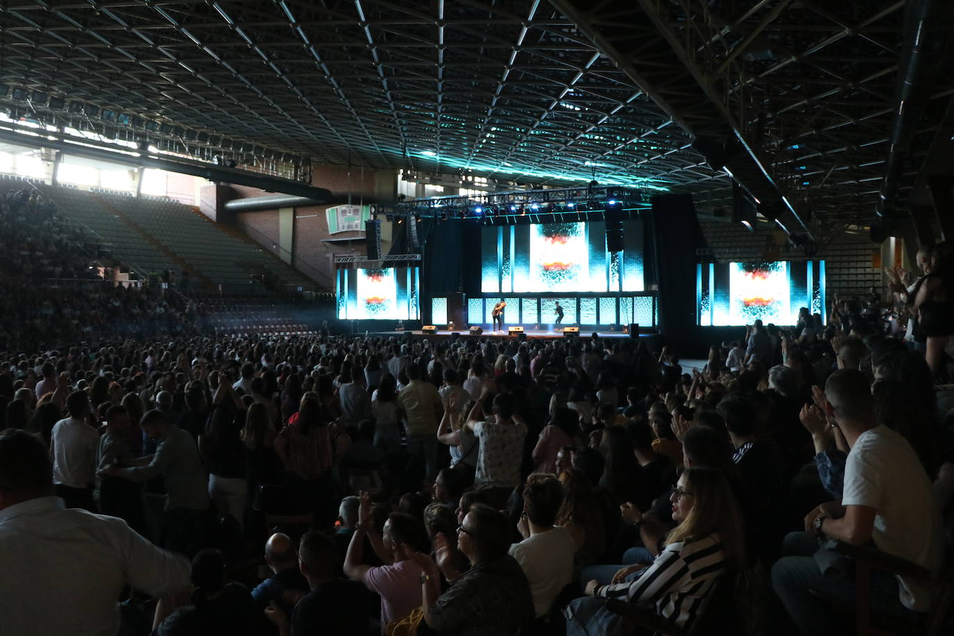 Dani Martínez en su espectáculo 'Ya lo digo yo' en el Palacio de los Deportes de León. 