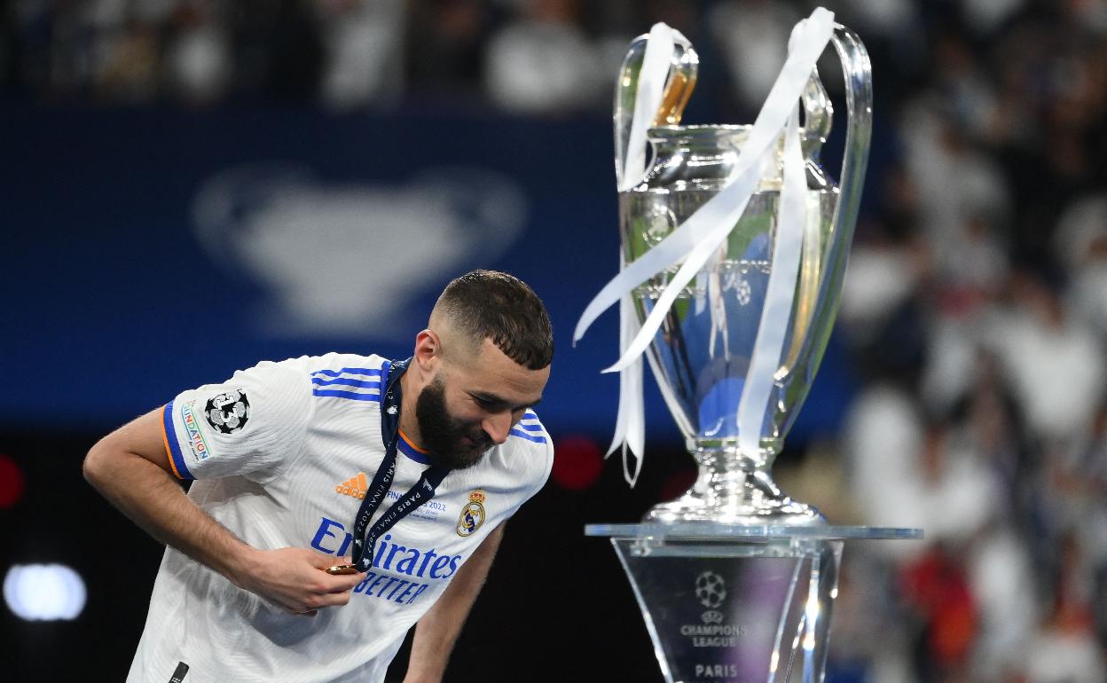 Karim Benzema, tras la final de la Liga de Campeones.