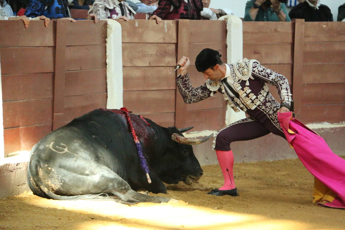 Manzanares durante un lance de la corrida