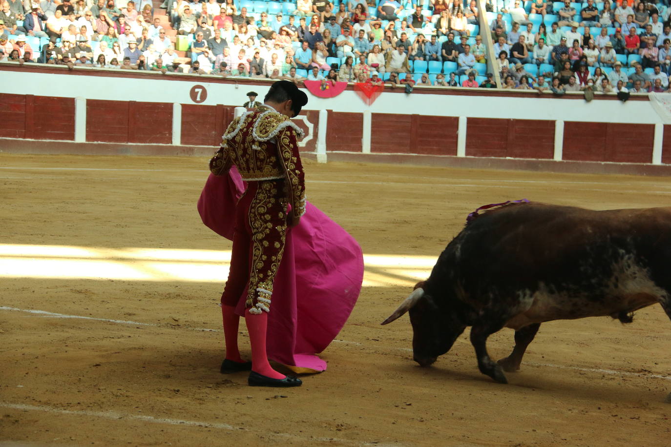 Manzanares durante un lance de la corrida