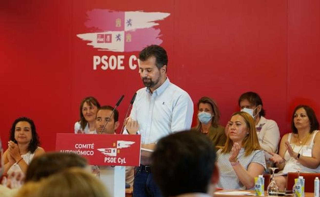 El secretario general del PSOE de Castilla y León, Luis Tudanca en Valladolid. 