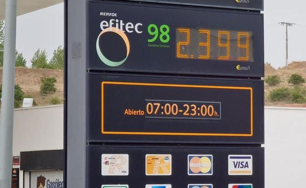 Panel de precios de gasolinera en León