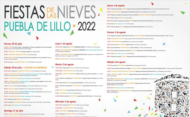 Cartel de fiestas de Puebla de Lillo.