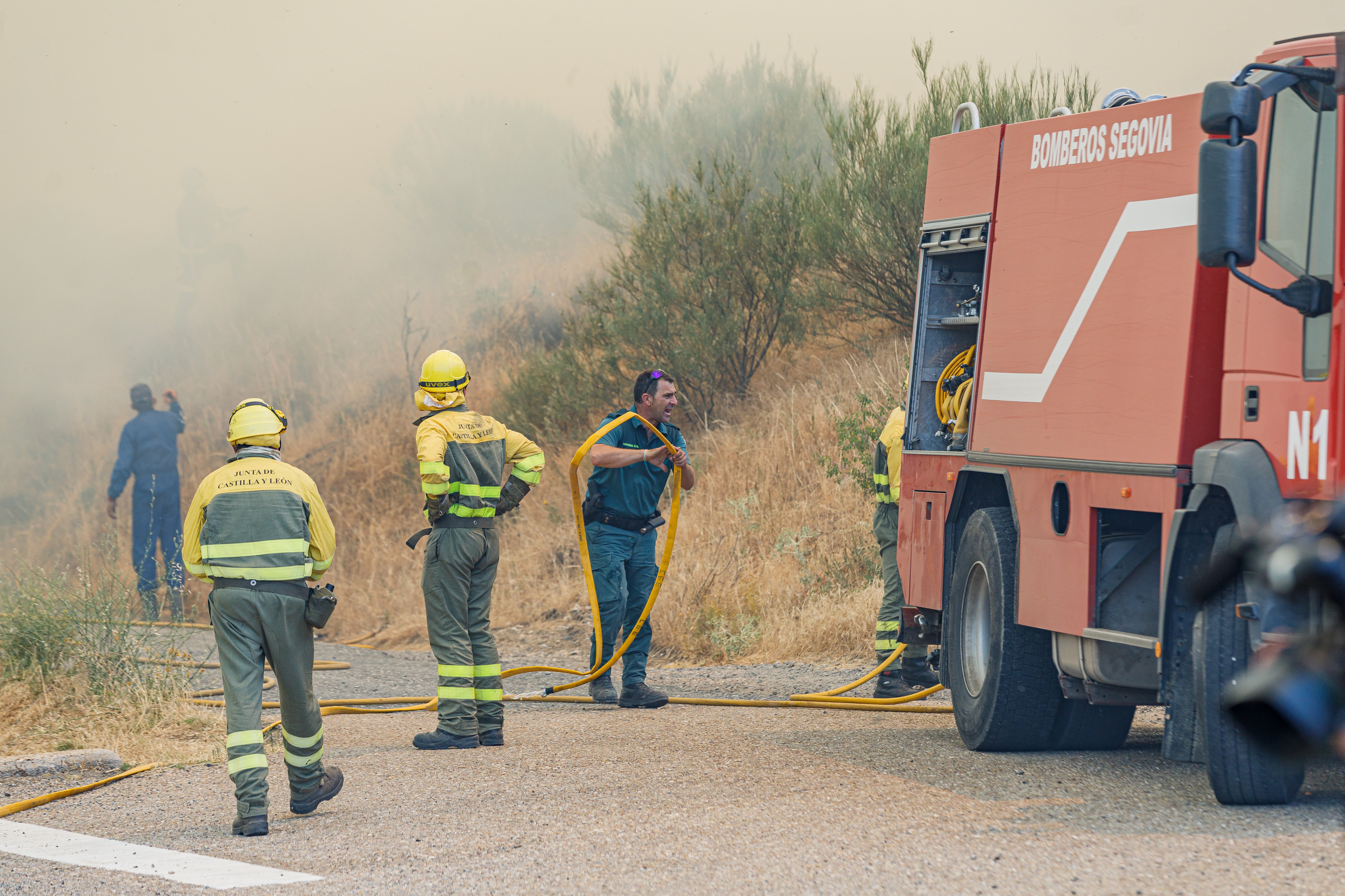 Imagen de uno de los incendios producidos en Castilla y León este viernes. 