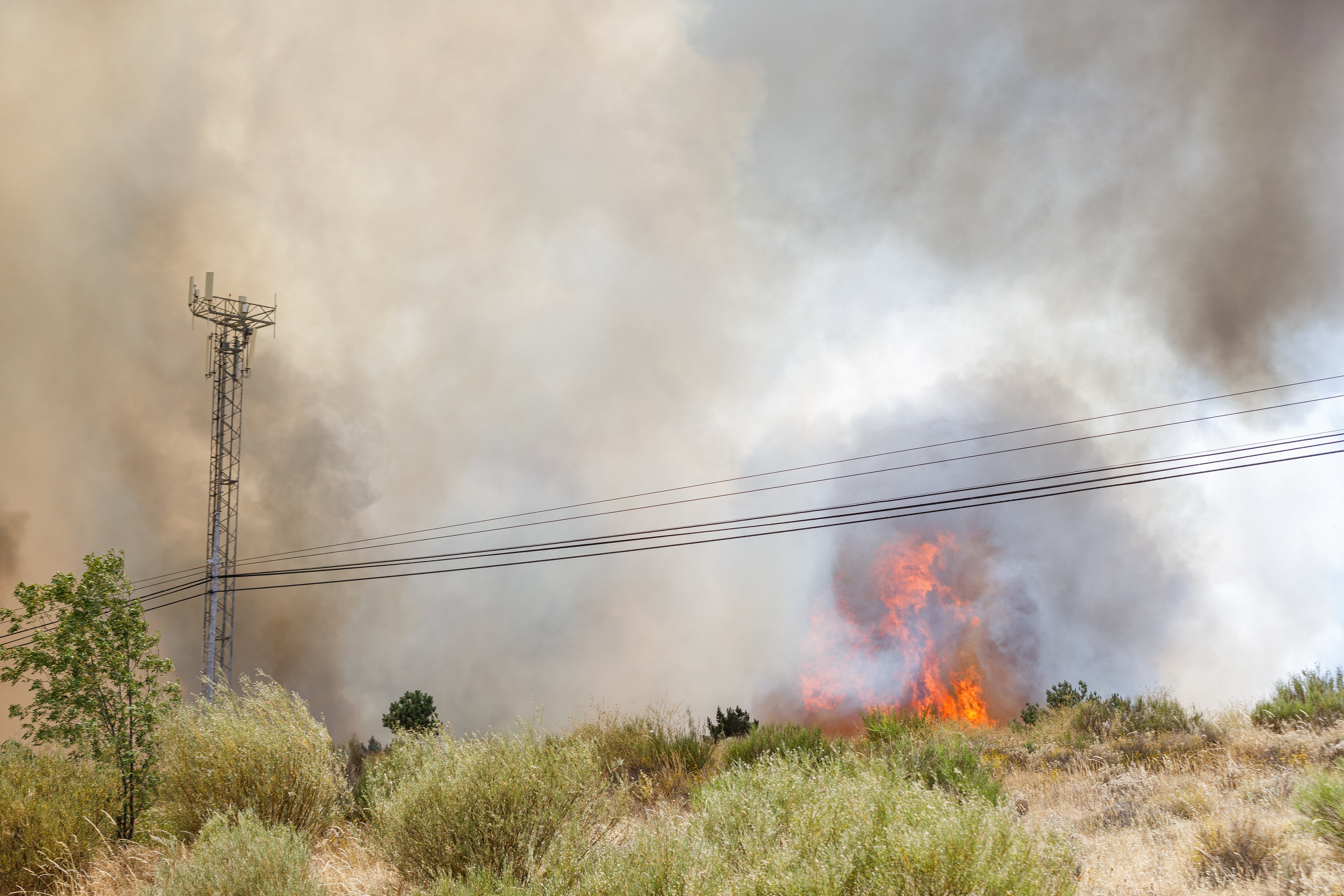 Imagen de uno de los incendios producidos en Castilla y León este viernes. 