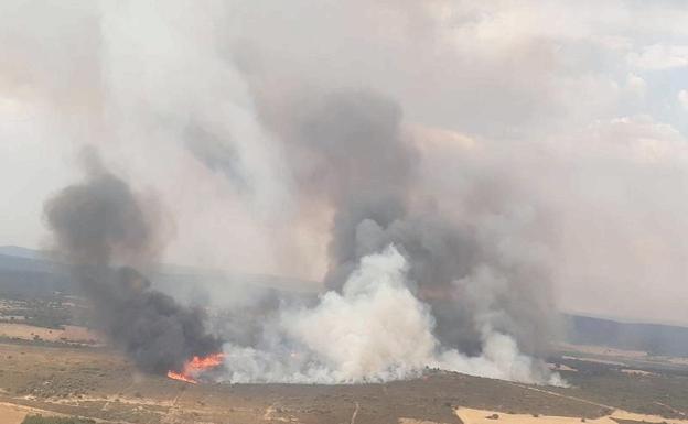 Comienzo del incendio de Losacio