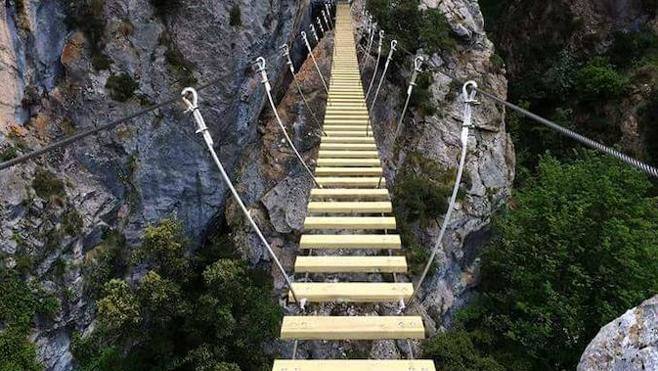 Imagen de la Vía Ferrata de Posada de Valdeón. 