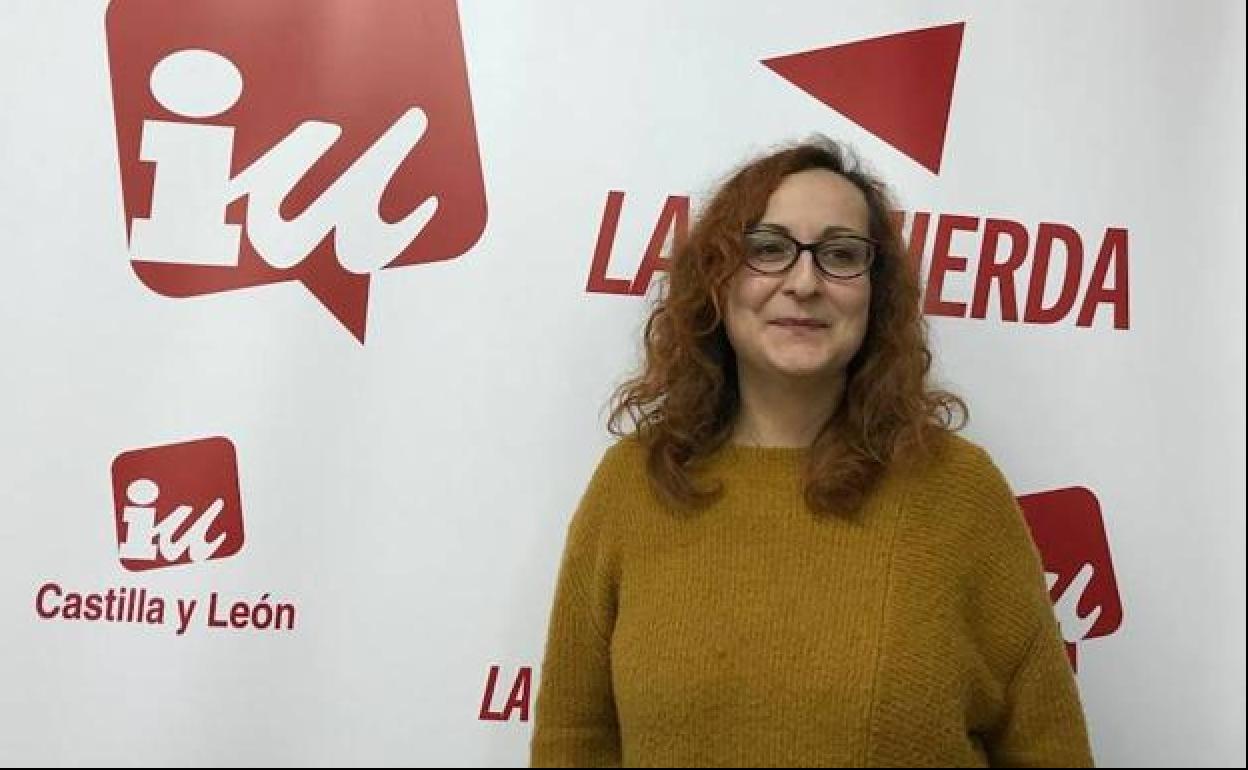 La coordinadora local de IU León, Carmen Franganillo. 