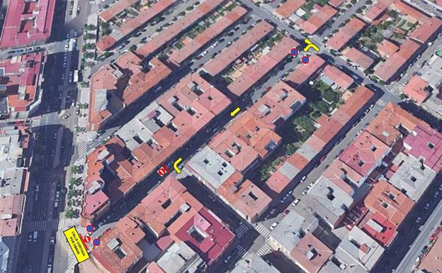 Señalización de la fase 1 en la calle Santo Toribio.