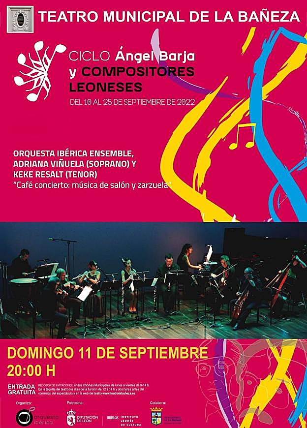 Cartel promocional del concierto en el Teatro Municipal de La Bañeza.