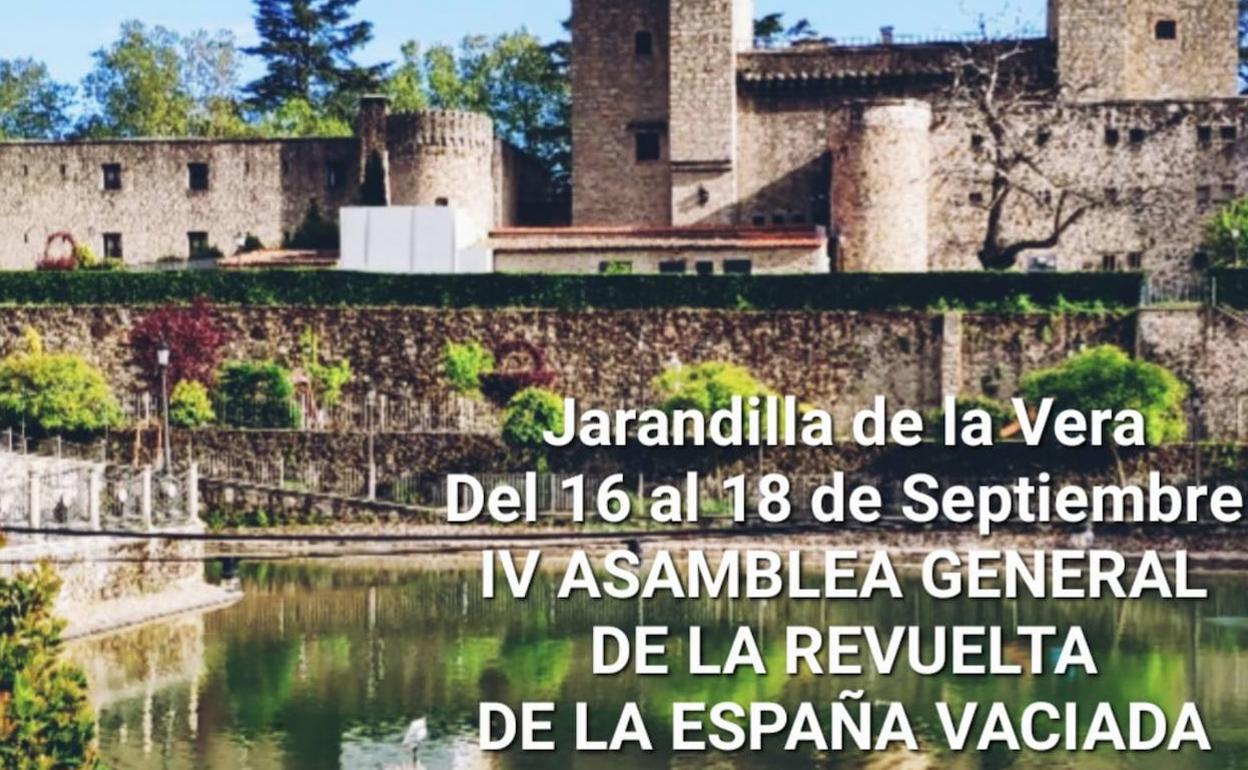 Cartel promocional del encuentro de la IV Asamblea General de la Revuelta de la España Vaciada.