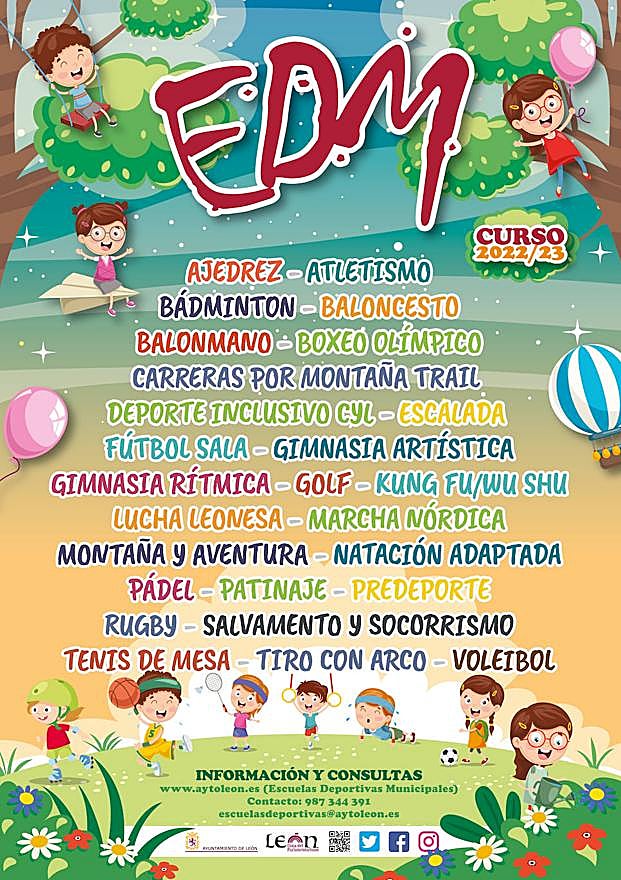 Cartel de las Escuelas Deportivas Municipales.