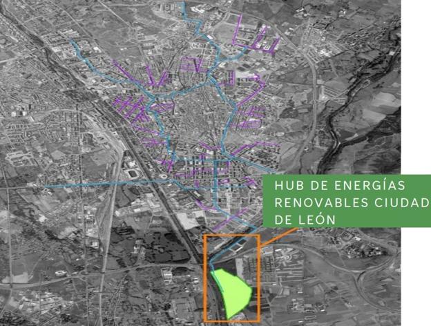 Imagen de la ubicación del área destinada a la planta así como al suministro a través de placas solares. 