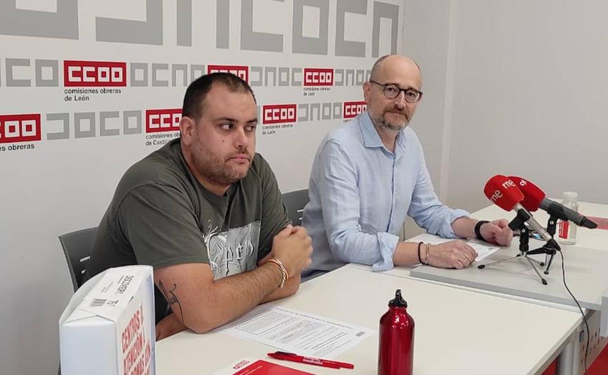 Iván Pastrián, responsable de enseñanza privada y servicios socioeducativos de CCOO, y José Antonio Alegre, secretario general de enseñanza de CCOO.