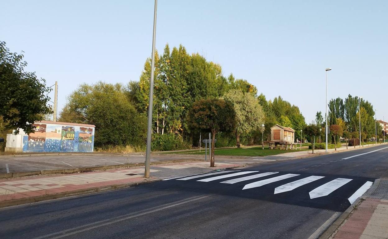 El nuevo reductor de velocidad en la Avenida Palanquinos de Valencia de Don Juan.