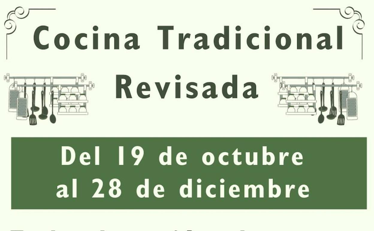 Cartel del taller de cocina tradicional revisada en Valencia de Don Juan.