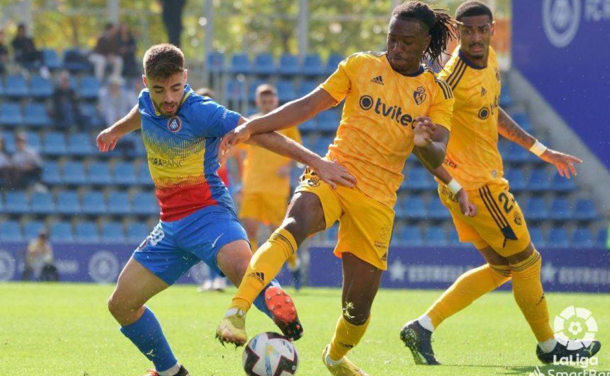 Un momento del encuentro entre el Andorra FC y la SD Ponferradina.