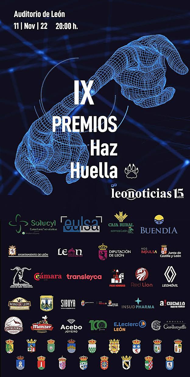 Cartel de la gala de los IX Premios 'Haz Huella' de leonoticias.