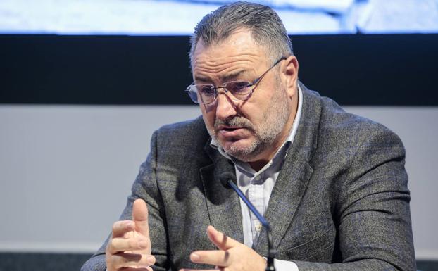 Eduardo Morán, este lunes, en una rueda de prensa en el ILC. 