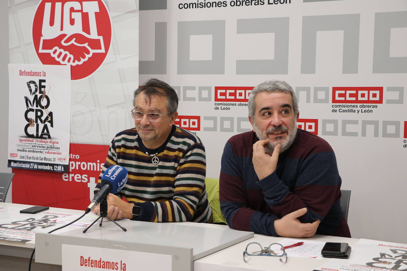 UGT y Comisiones Obreras convocan para este domingo, 27 de noviembre, una manifestación que partirá desde la sede de los sindicatos hasta Botines | El objetivo de la marcha es «que la Junta de Castilla y León y su presidente entiendan que este no es el camino».