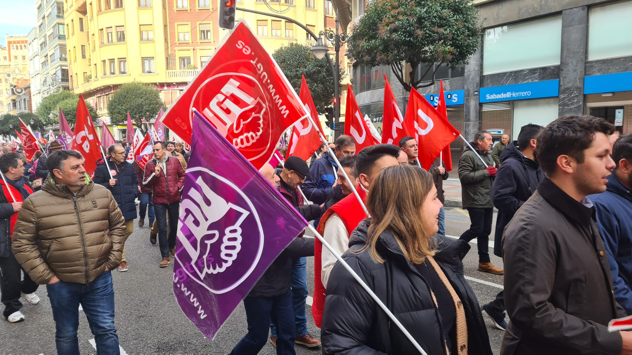 Manifestación de UGT y CCOO.