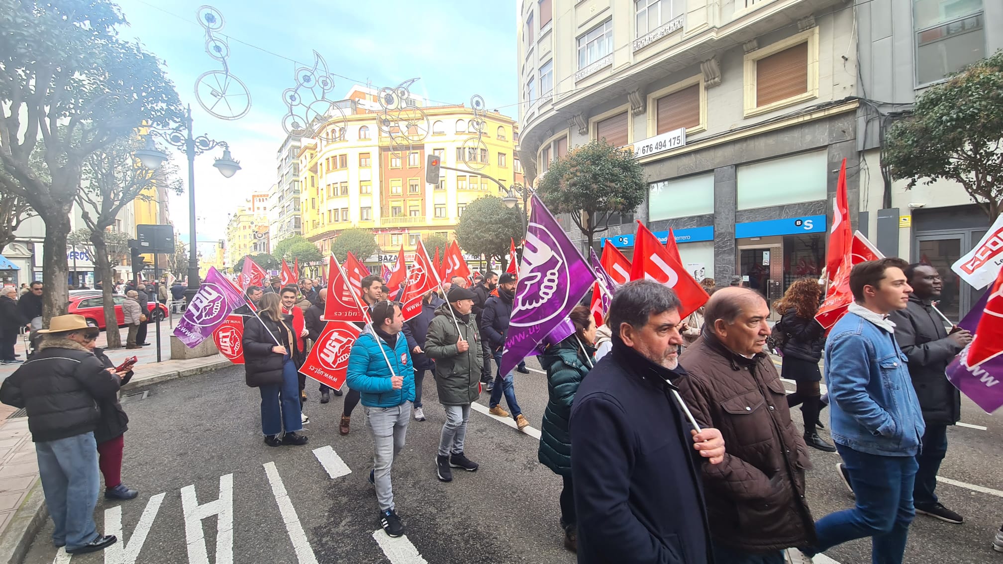 Manifestación de UGT y CCOO.