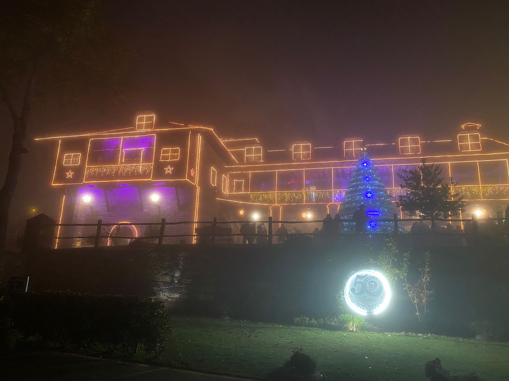 Cumpliendo con la tradición y como cada Navidad el Palacio de Canedo se ha convertido este 1 de diciembre en un auténtico monumento de luz, color y sentimiento | Más de un kilómetro y medio de luces led iluminan el medio siglo de Prada 'A tope'.