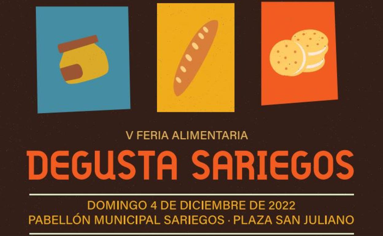 Imagen del cartel anunciador de la Feria de alimentación de Sariegos. 