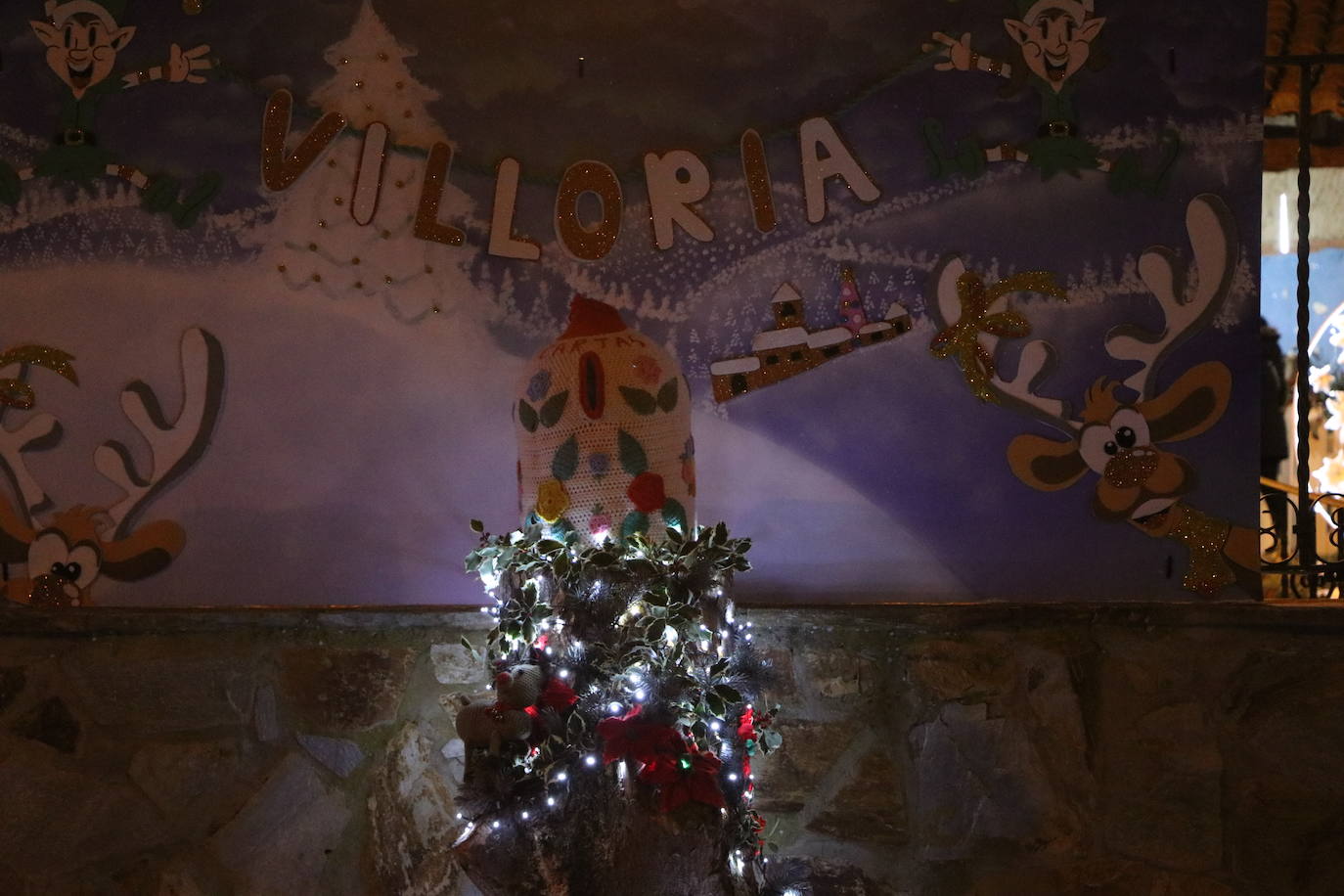 Encendido de las luces navideñas en la localidad de Villoria de Órbigo 