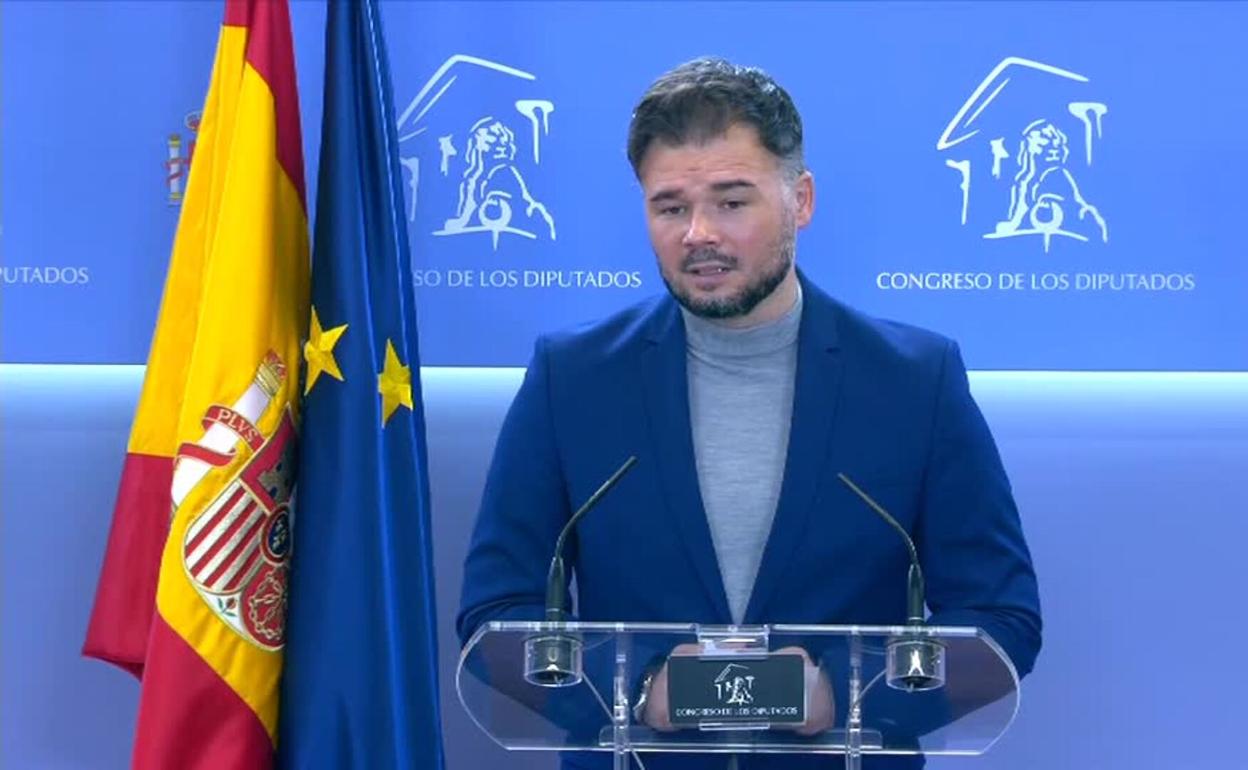 Imagen de archivo del portavoz de ERC en el Congreso de los diputados, Gabriel Rufián