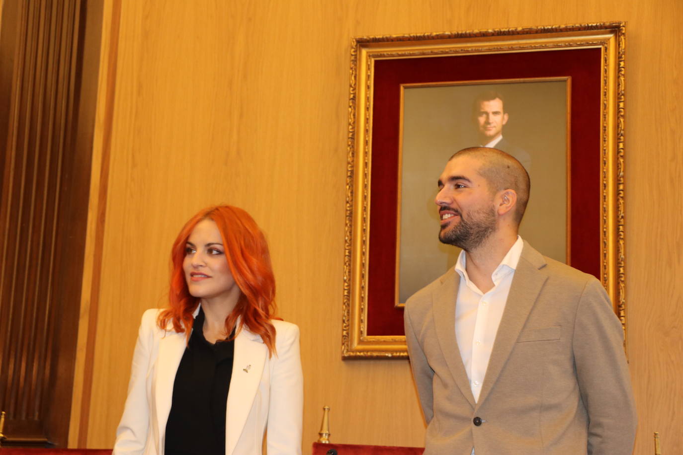 Los astronautas leoneses Pablo Álvarez y Sara García han sido recibidos de manera oficial por el Ayuntamiento de León