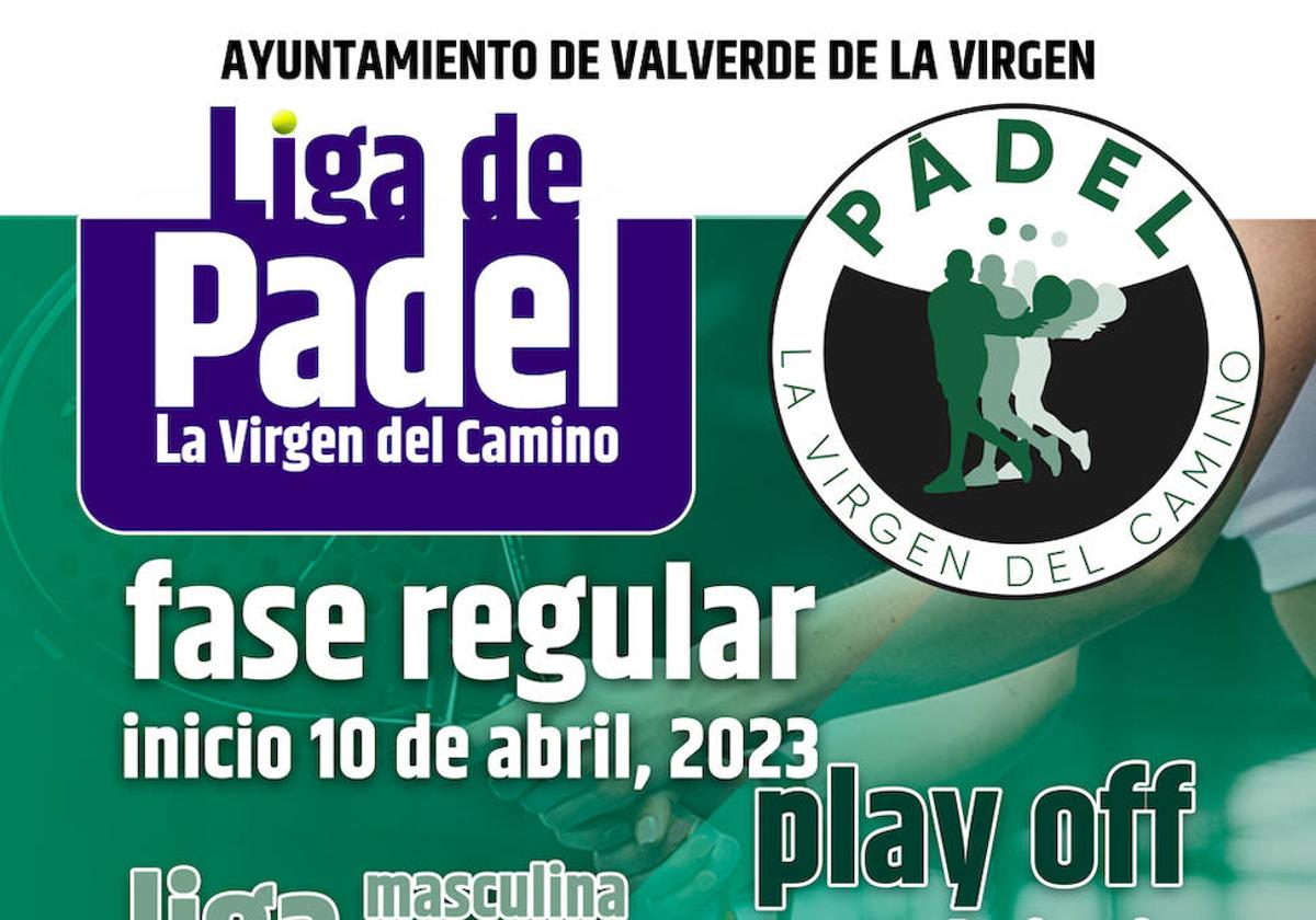 Cartel promocional de la Liga de Pádel de Valverde de la Virgen.