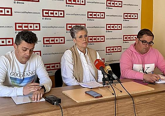 Imagen de la rueda de prensa de CCOO en la que anunciaron su desvinculación de la huelga.