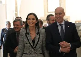 Maroto y Diez durante la visita de la ministra a León.