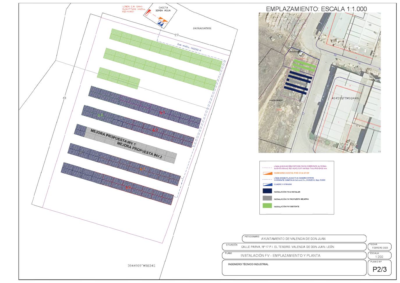 Proyecto de ampliación del parque fotovoltaico del polígono industria de Valencia de Don Juan.