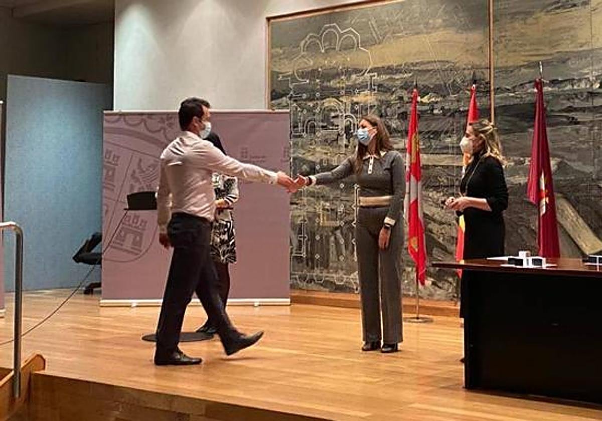 Empleados públicos de la Junta en León, durante un homenaje por su labor.