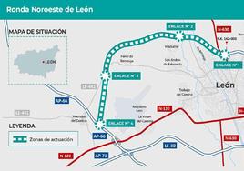 Imagen de la ronda noroeste sobre el plano del área y trazado que se acometerá.